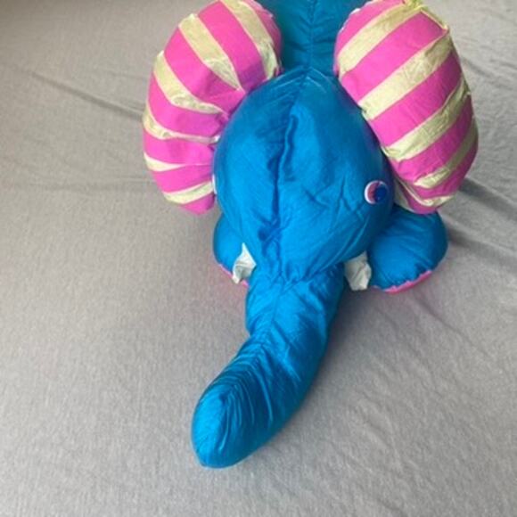 Vintage Puffalump Elephant with 3 Baby Elephants in Stomach Zip up Pocket 1980s - Picture 4 of 9